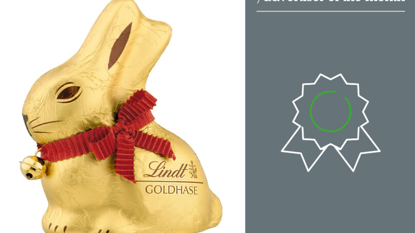 Im Bewertungszeitraum vom 1. bis 31. März konnte Lindt seine Werbewahrnehmung unter den deutschen Verbraucherinnen und Verbrauchern am meisten steigern.