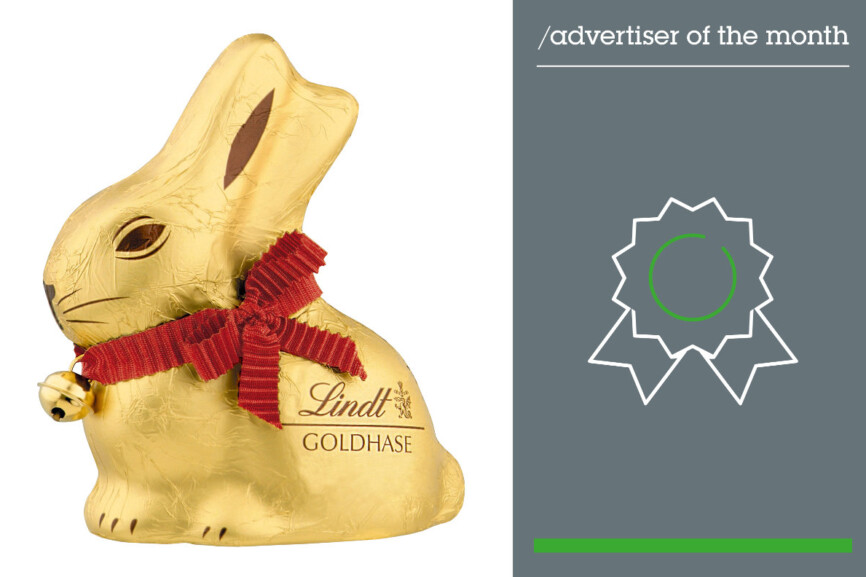 Im Bewertungszeitraum vom 1. bis 31. März konnte Lindt seine Werbewahrnehmung unter den deutschen Verbraucherinnen und Verbrauchern am meisten steigern.
