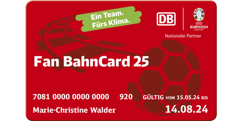 Im Falle eines Sieges verlängert sich die Fan BahnCard 25. (© Deutsche Bahn)
