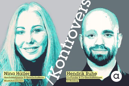 Streitgespräch Künstliche Intelligenz im Marketing, Headshot Nina Haller/Hendrik Ruhe