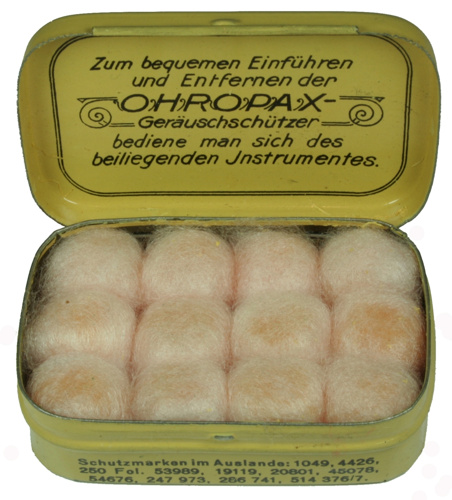 Geräuschschützer aus den 20er Jahren (© Ohropax)