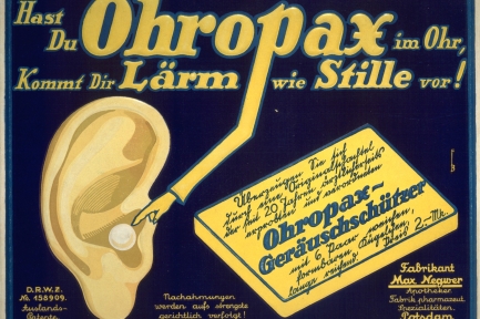 Plakatwerbung_Hast du Ohropax im Ohr um 1928 frei