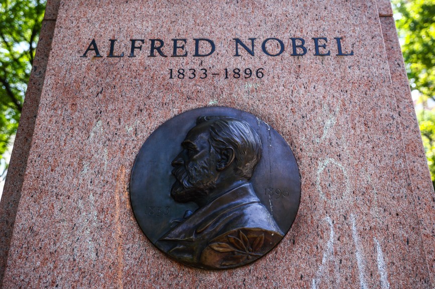 Business And Economy In New York Alfred Nobel monument near the Museum of Natural History in New York City, United State