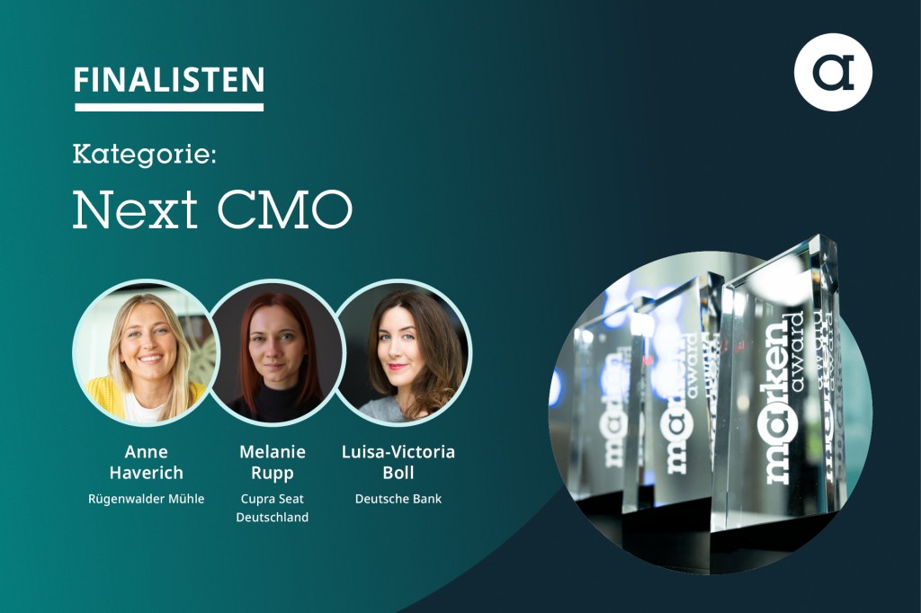 Anne Haverich, Melanie Rupp und Luisa-Victoria Boll (v.l.) sind in der Kategorie „Next CMO“ nominiert.