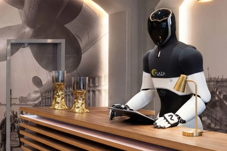 Entlastung für das Hotelpersonal: der Humanoide 4NE1. Die Plaza Hotelgruppe kooperiert dafür mit dem Roboter-Hersteller Neura Robotics.